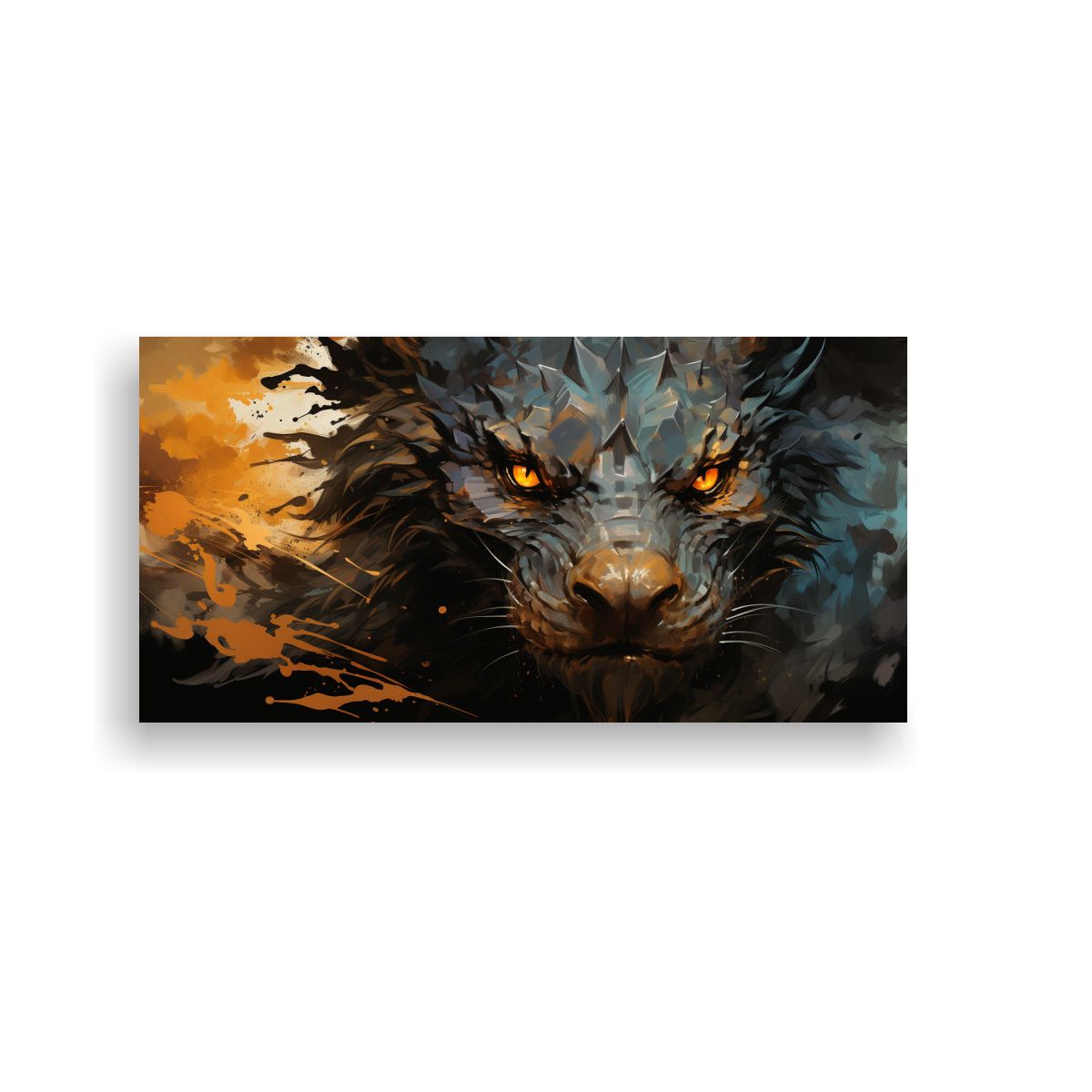 GENERICO - Pintura De Pared Dragón En Tonos Marrón Y 120x60 Cm