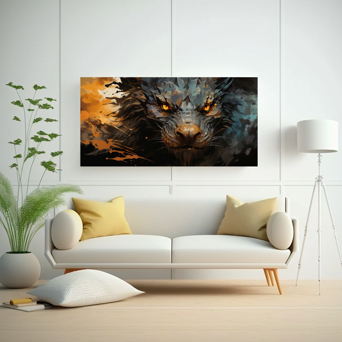 GENERICO - Pintura De Pared Dragón En Tonos Marrón Y 120x60 Cm