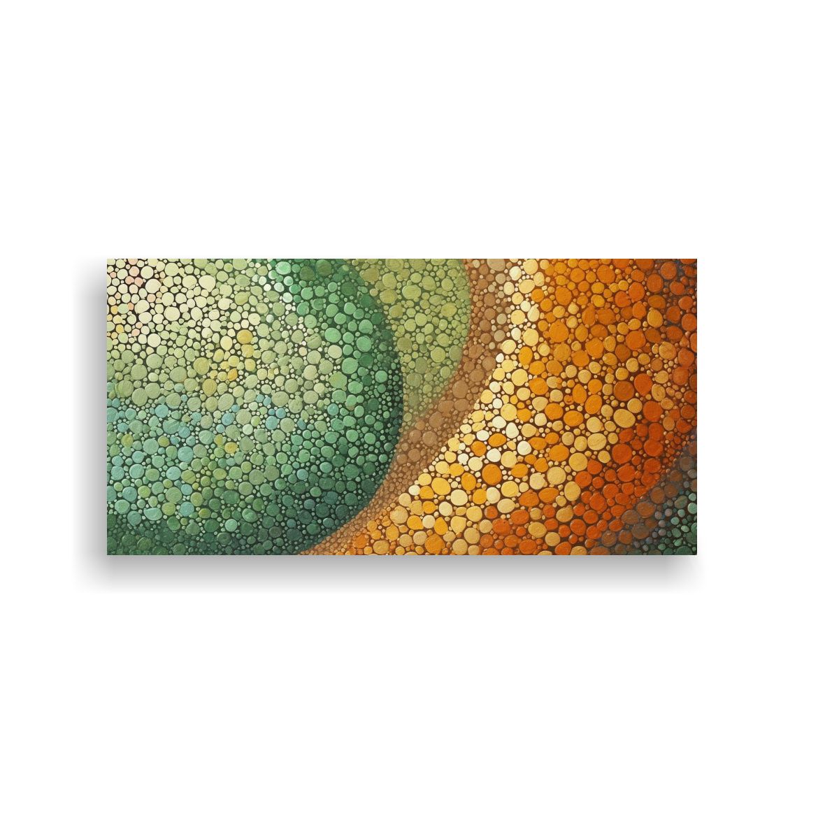 GENERICO - Pinturas Decorativas Estilo Puntillismo En Verde 140x70 Cm