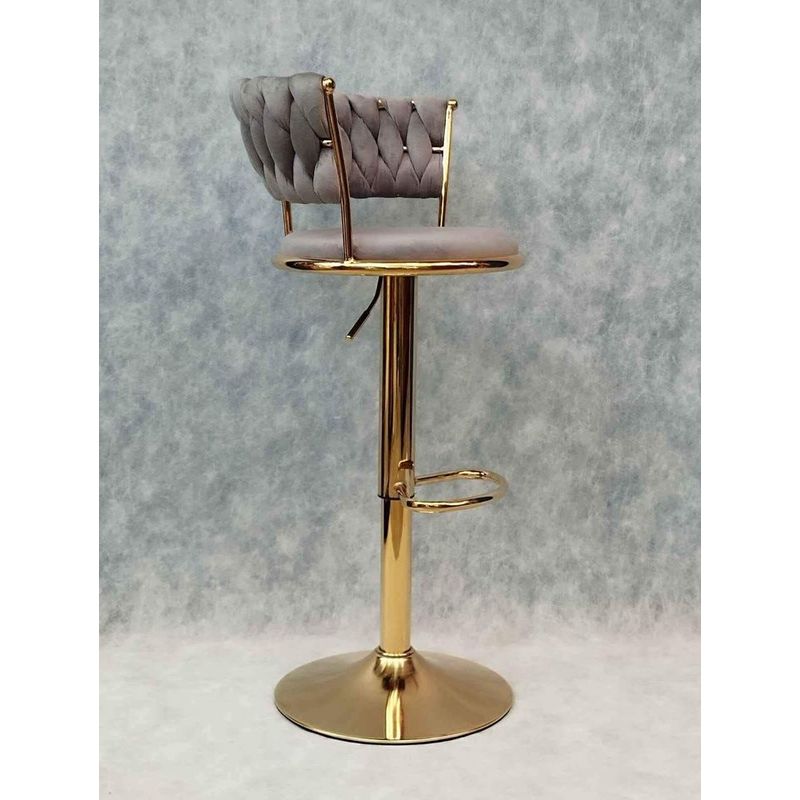 HABITA2 CHILE - Taburetes terciopelo beige base dorada Queen