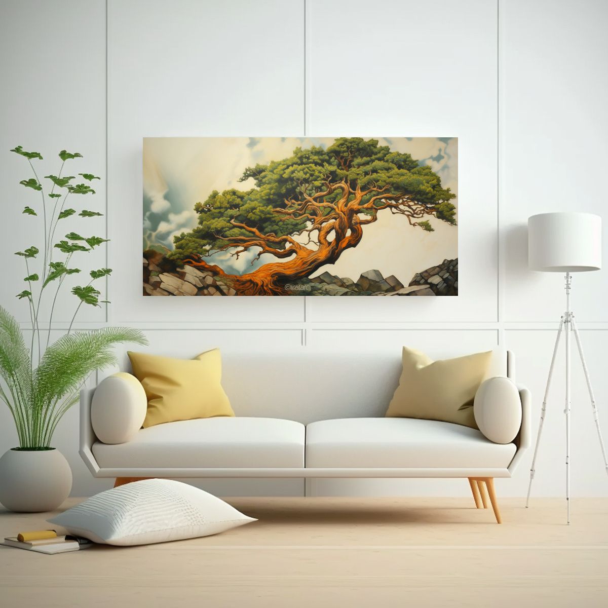 GENERICO - Cuadro Horizontal único De árbol De Madroño 140x70 Cm