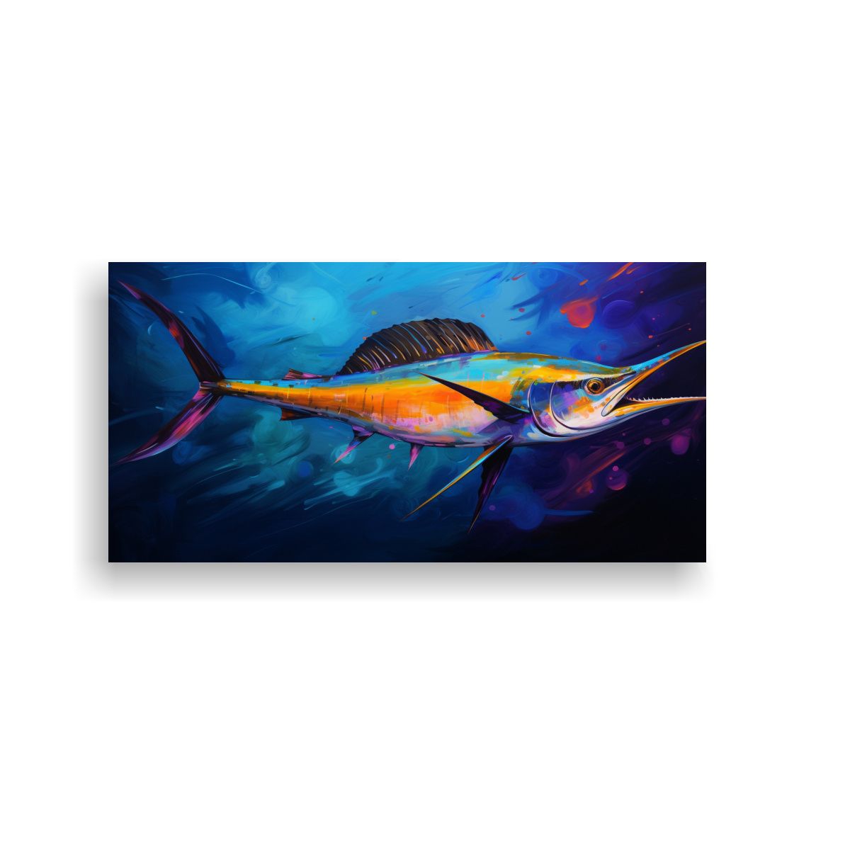 GENERICO - Pintura Al Estilo óleo De Marlin Estilo Colorido 120x60 Cm