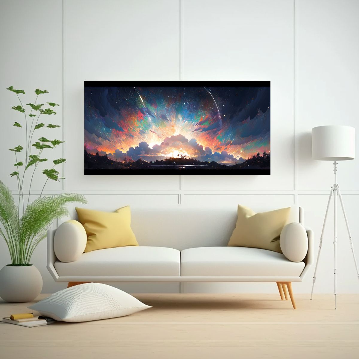 GENERICO - Pintura Decorativa De Lienzo Luminoso Noche 120x60 Cm