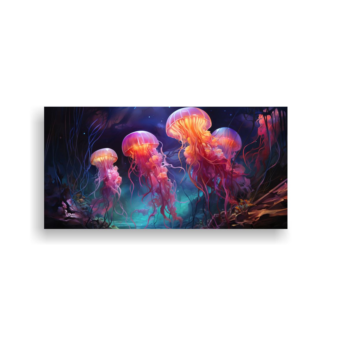 GENERICO - Pintura Abstracta Alegre De Una Medusa En Estilo 140x70 Cm