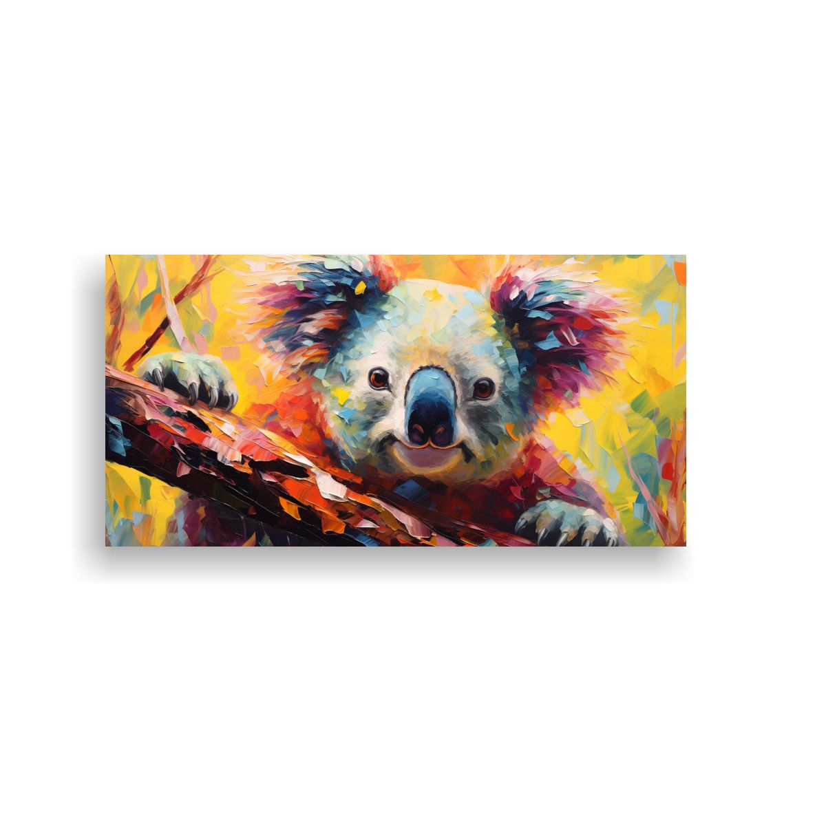 GENERICO - Cuadro Lienzo Expresión Calidez Koalas Estilo 120x60 Cm