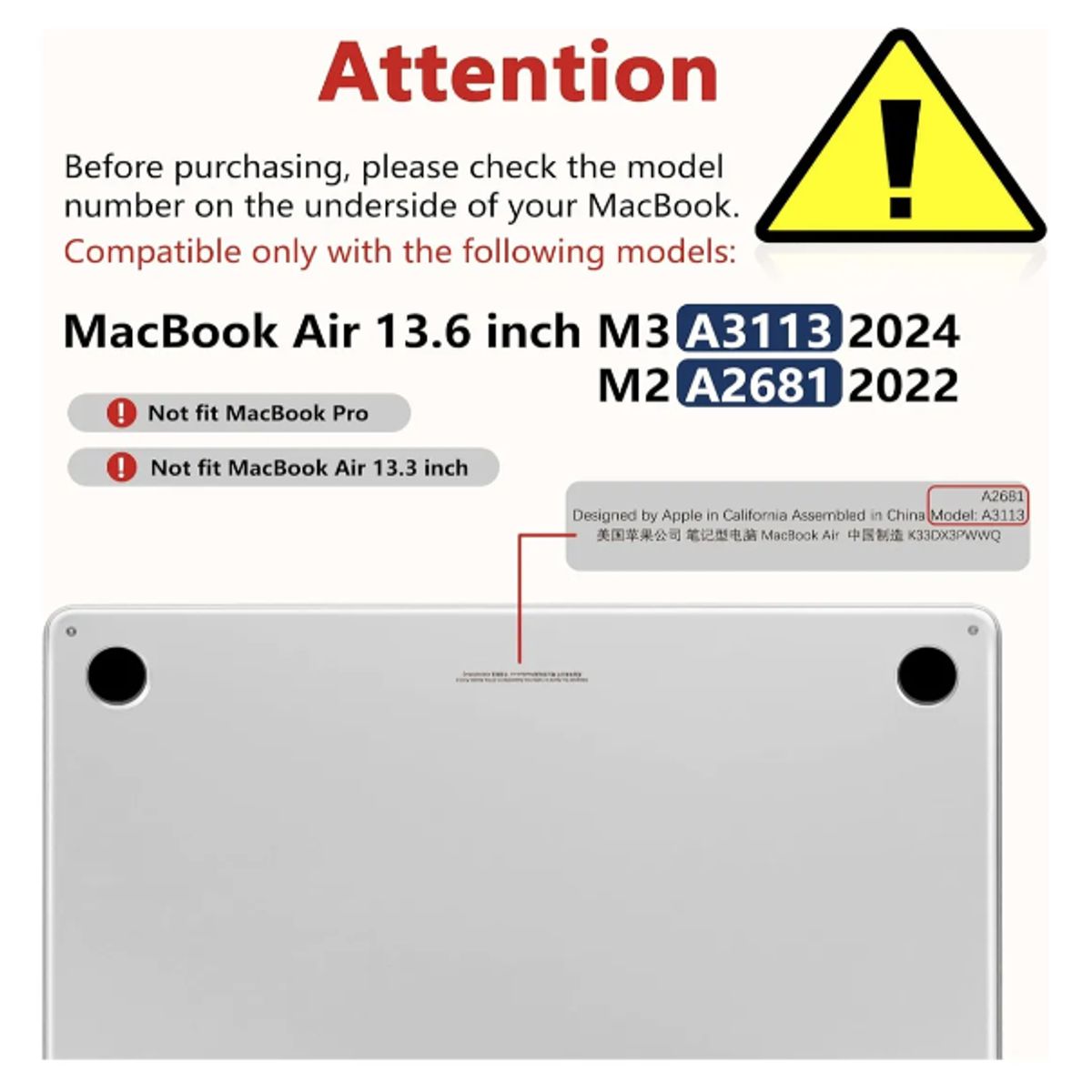 GENERICO - Carcasa 360 Protector Para Macbook Air 13,6 M4 (a3240) 2025