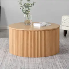 PANDALINO - Mesa de Centro Redonda Aurora D80 cm - Madera Natural