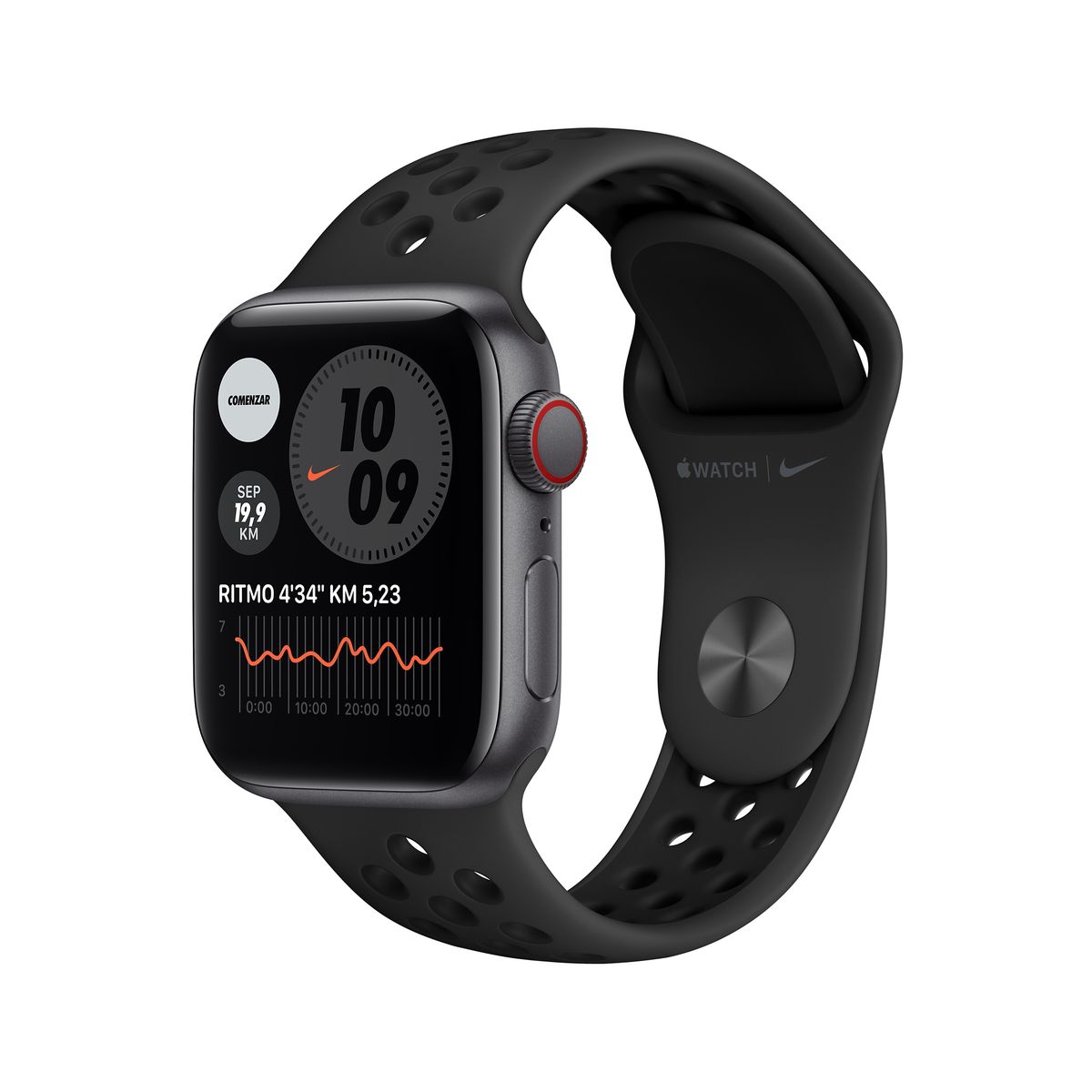 APPLE - Apple Watch Nike SE (40mm, GPS + Cellular) - Caja aluminio gris espacial - Correa Nike Sport color antracita/negra