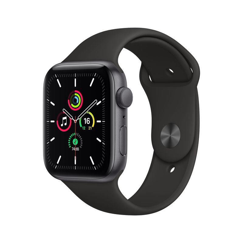 APPLE - Apple Watch SE (44mm, GPS) - Caja aluminio gris espacial - Correa deportiva negra