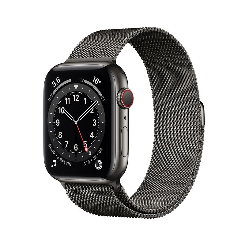 APPLE - Apple Watch Series 6 (44mm, GPS + Cellular) - Caja Acero Inoxidable
