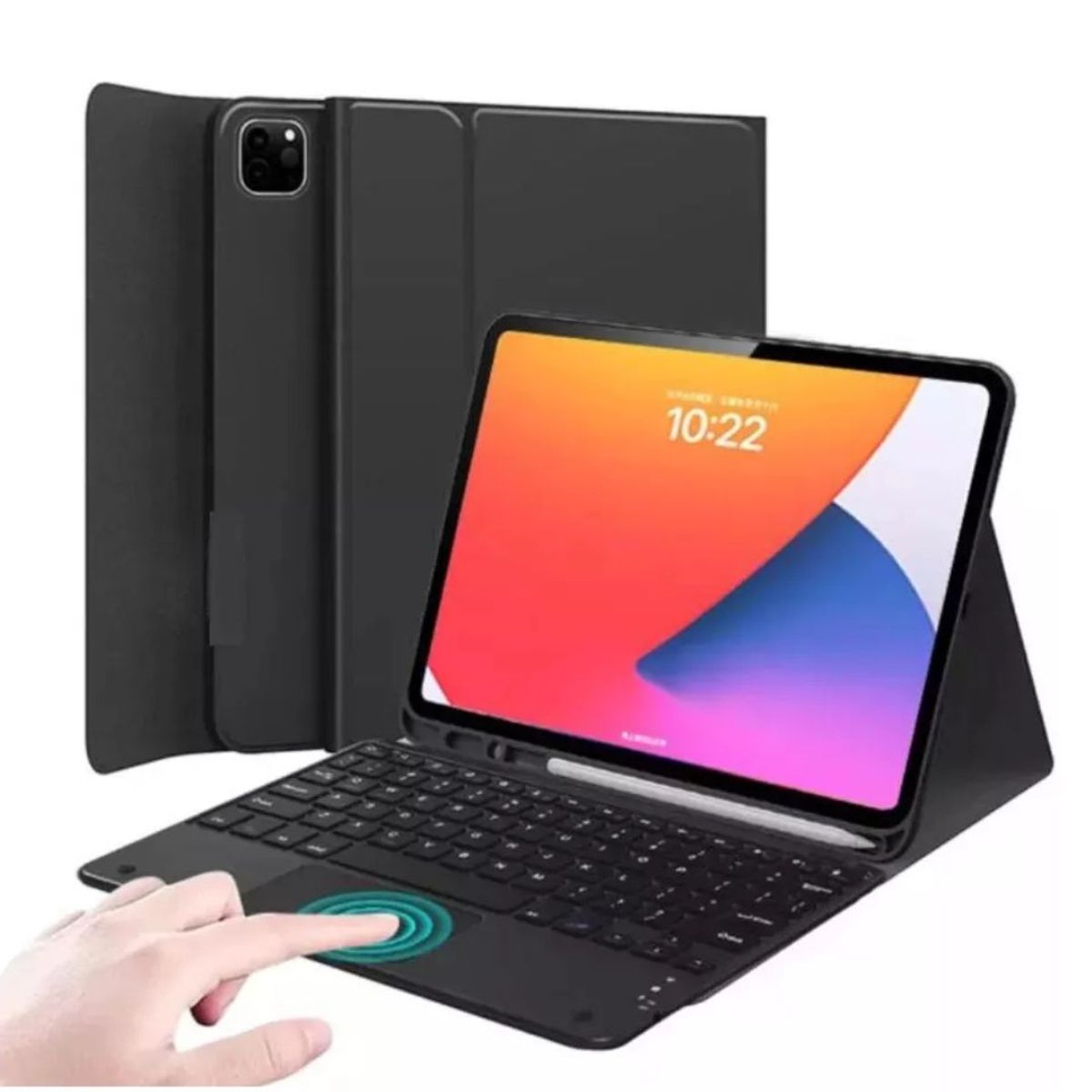 GENERICO - Funda Para iPad Pro 11 M4 + Teclado Español Con Touchpad - Negro