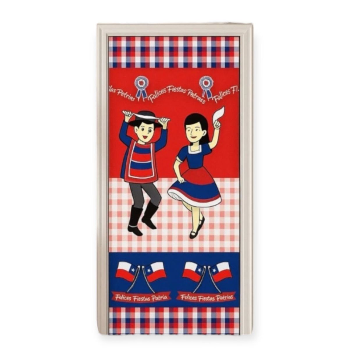 GENERICO - Funda Elasticada Puertas Fiestas Patrias Chile Decoración