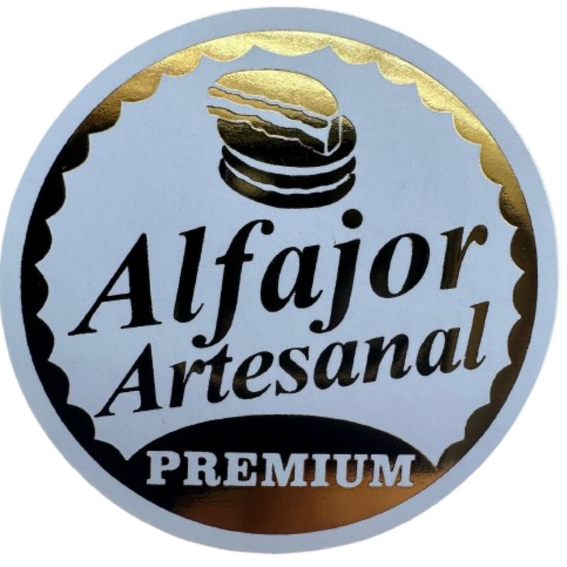 GENERICO - Sticker Alfajor Blanco Dorado 38mm 100un