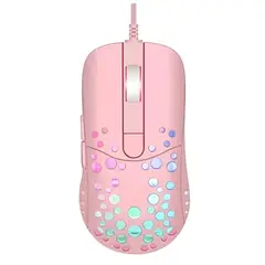 GENERICO - Mouse rosado óptico led rgb