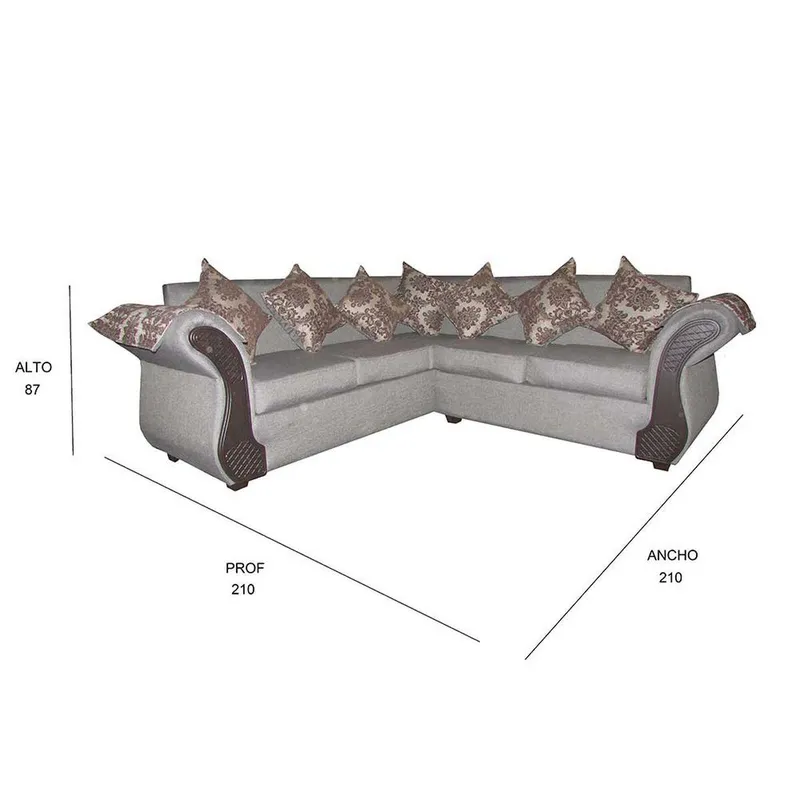 GENERICO - SOFA IRLANDA L 5 CUERPO GRIS