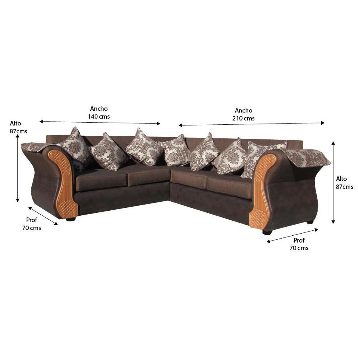 GENERICO - SOFA IRLANDA L 5 CUERPO CAFE