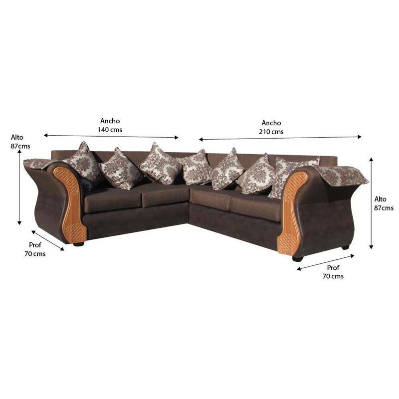 GENERICO - SOFA IRLANDA L 5 CUERPO CAFE