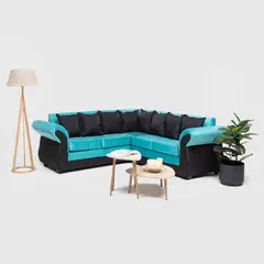 GENERICO - SOFA IRLANDA L 5 CUERPO TURQUESA CON NEGRO