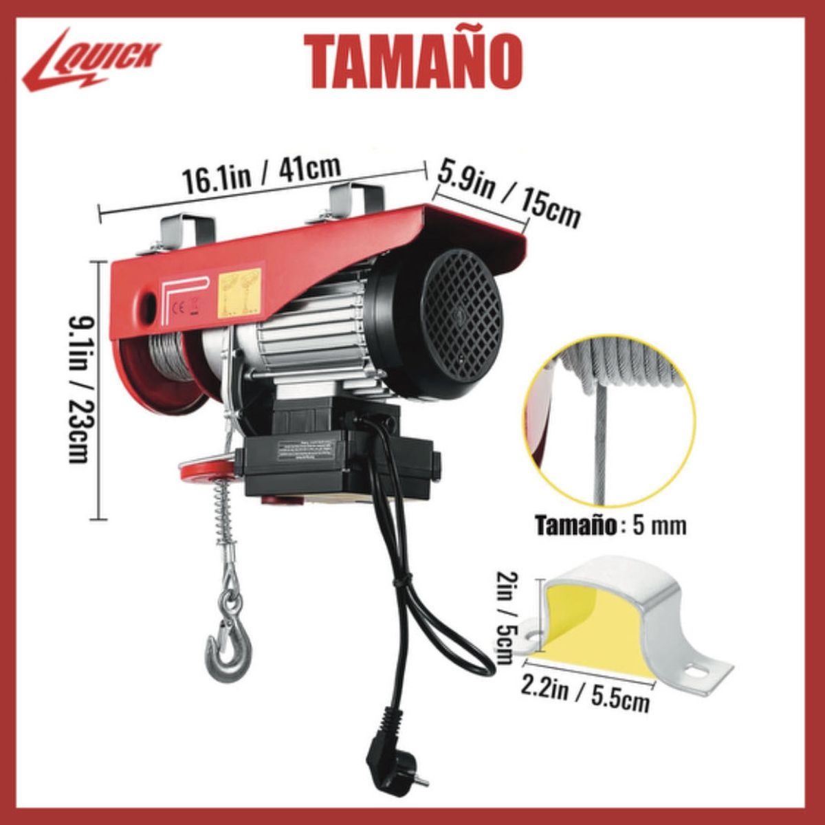 U BUY - Quick Tecle Eléctrico De Levante Hasta 200 Kgs 220v12m