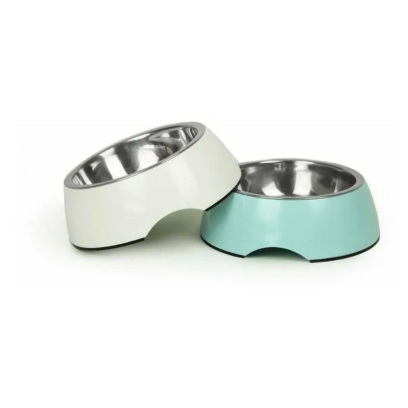 GENERICO - BRNX Plato de melamina + inox celeste S