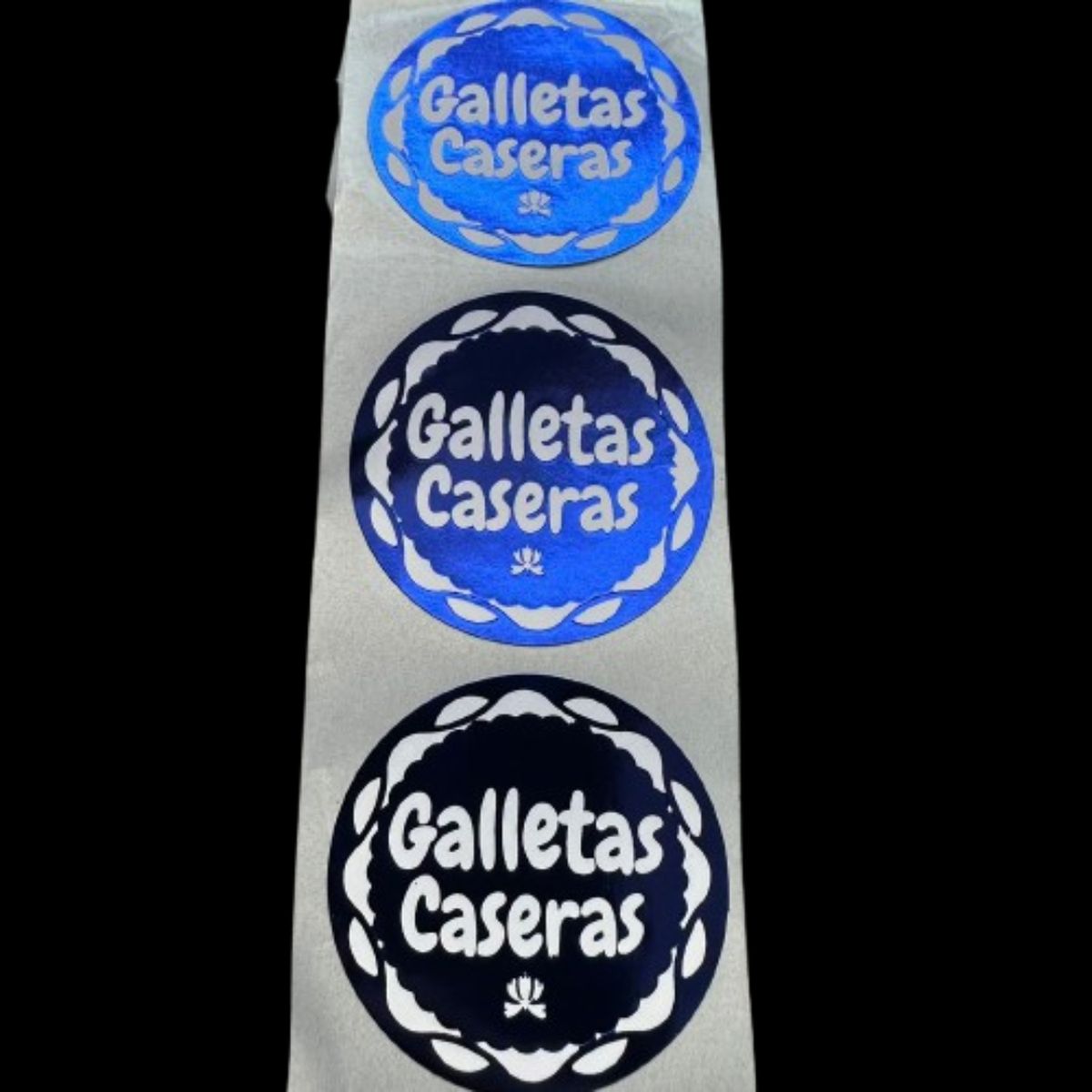 GENERICO - Sticker Galletas Caseras Azul 38mm 100un