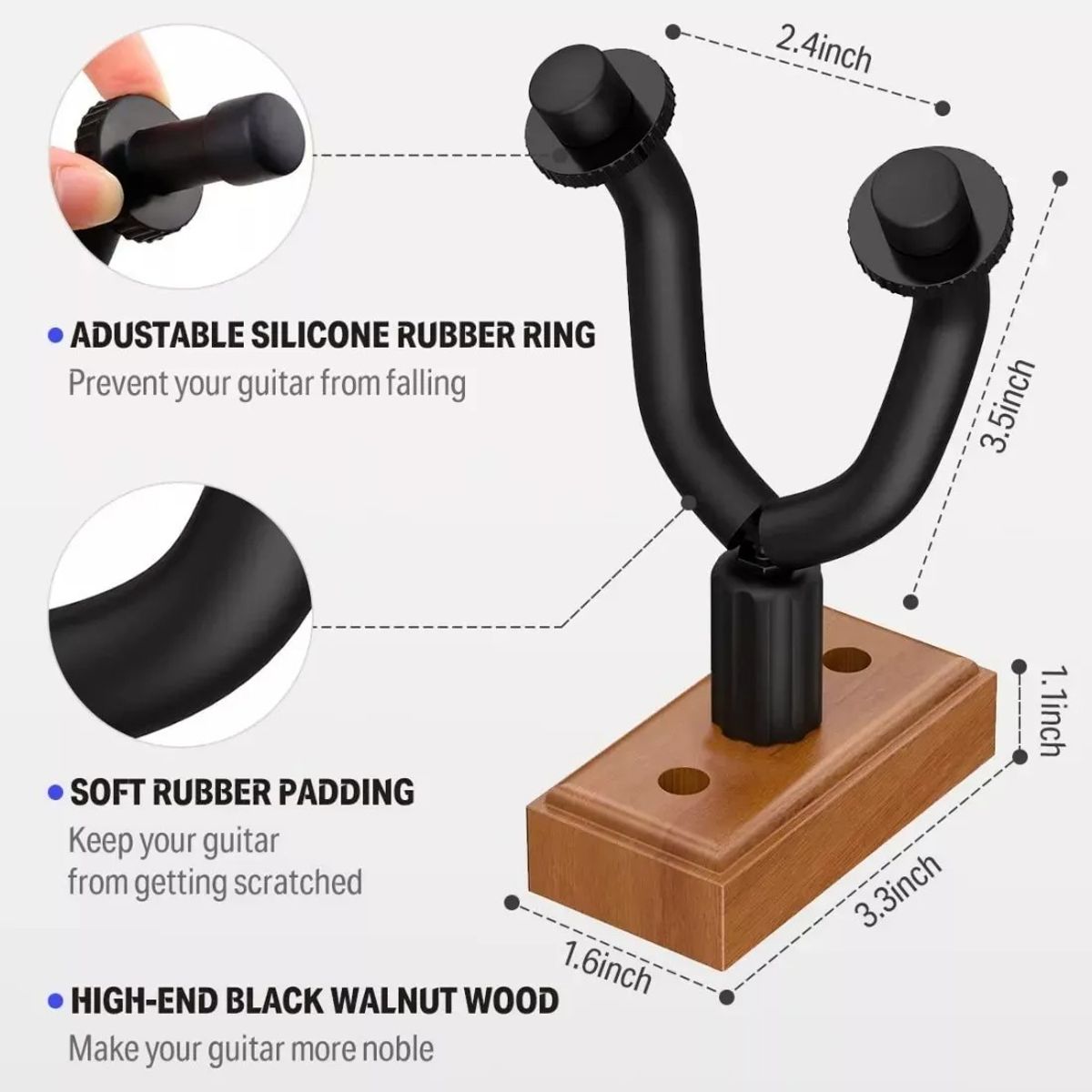 GENERICO - Soporte Colgador De Pared Para Bajo Guitarra