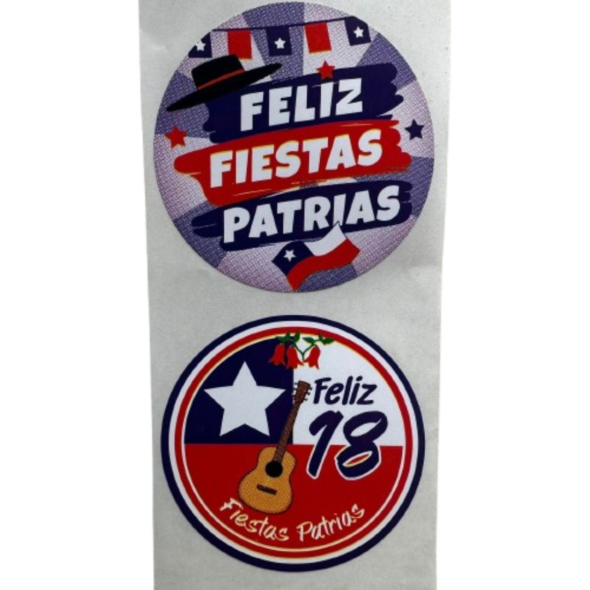 GENERICO - Sticker Fiestas Patrias Bandera 38mm 100un