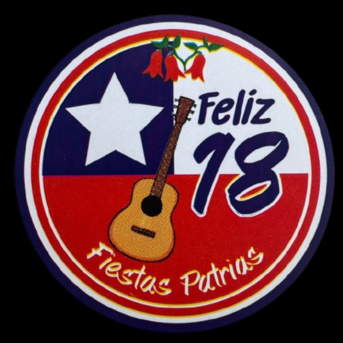 GENERICO - Sticker Fiestas Patrias Bandera 38mm 100un