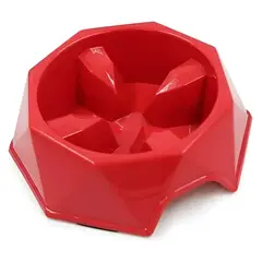 GENERICO - Plato de deglución lenta 22x22x7 cms ROJO