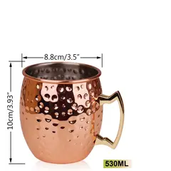 GENERICO - Juego De 2 Vasos De Cobre Moscow Mule 500ml