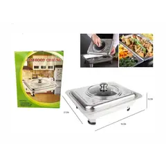 GENERICO - Bandeja Rectangular De Acero Inoxidable