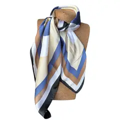 MAXO - Pañuelo de Seda de Sarga Mujer 70x70 MAXÓ Blue