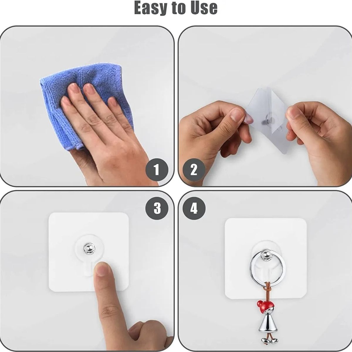 GENERICO - Gancho Adhesivo Perchas Gancho De Pared Sin Clavos 20 Piezas
