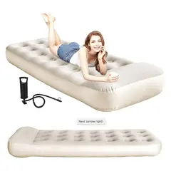 ATLAS - Colchón Inflable 1 Plaza Almohada Integrada Con Inflador