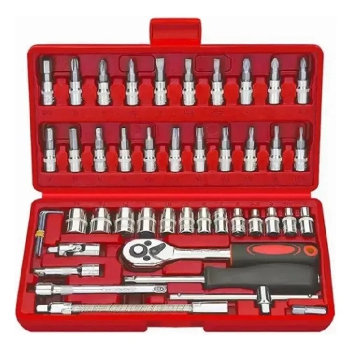 GENERICO - Juego De Herramientas Mecánicas Dados Llaves Acero 46 Pcs