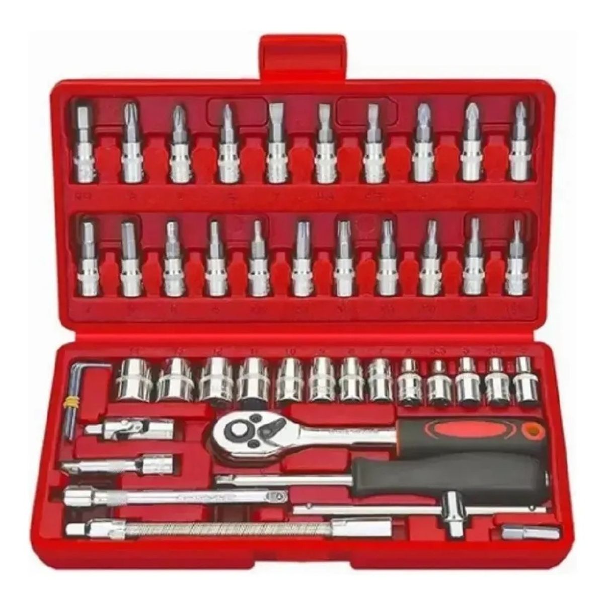 GENERICO - Juego De Herramientas Mecánicas Dados Llaves Acero 46 Pcs