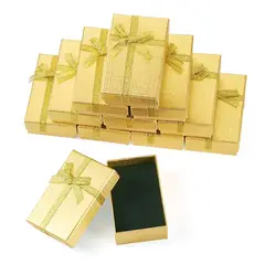 GENERICO - Pack 12 Cajas De Regalo Para Joyería Dorada