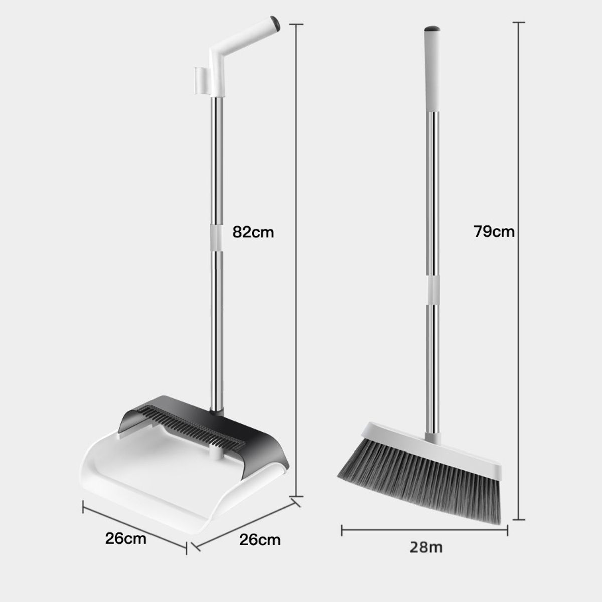 GENERICO - Juego De Escoba Y Recogedor Para Limpieza-Blanco