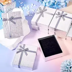 GENERICO - Pack 12 Cajas De Regalo Para Joyería Plateado