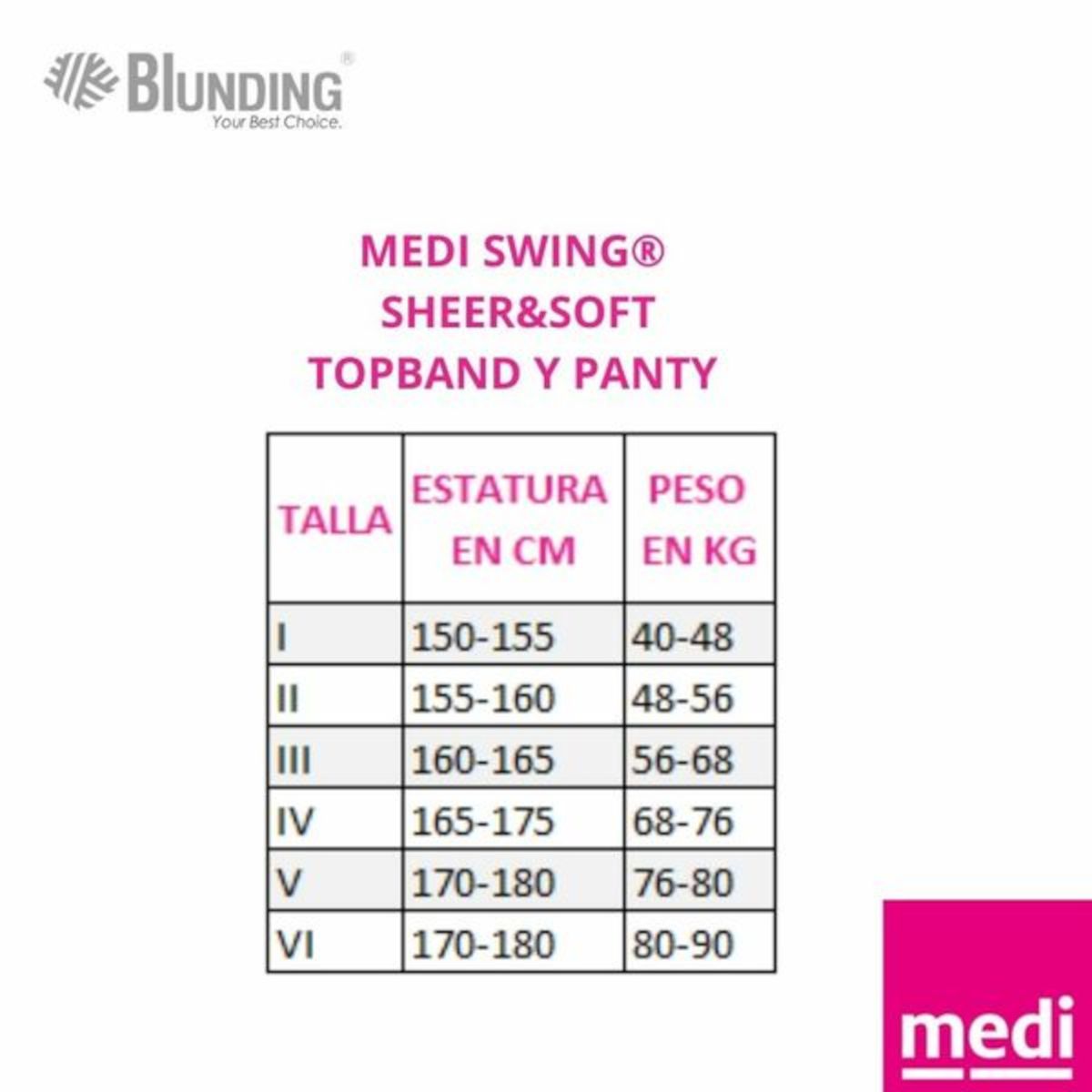 MEDI - Medias Panty Compresiva Swing 70 Den Color Negro Talla IV