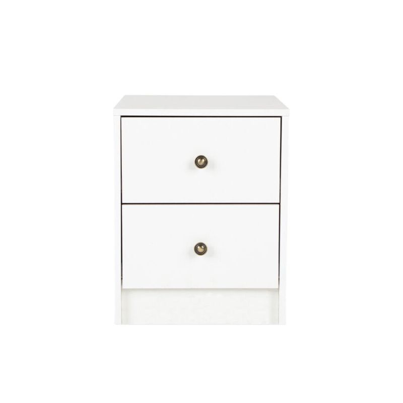 ITAHOME - VELADOR DORMITORIO BAMBINO 2 CAJONES BLANCO