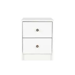 ITAHOME - VELADOR DORMITORIO BAMBINO 2 CAJONES BLANCO