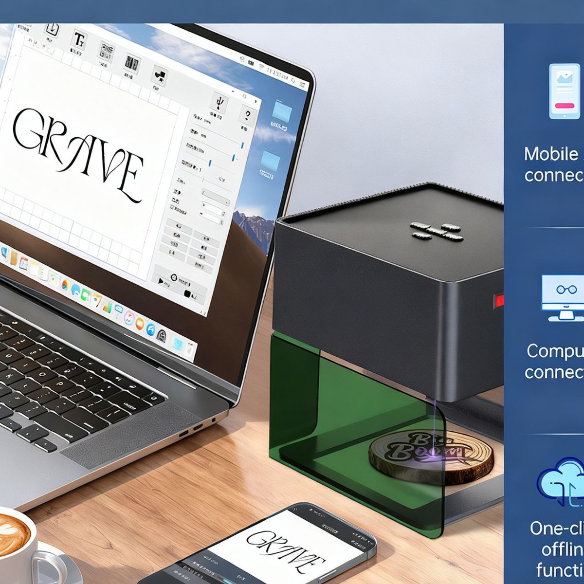 U BUY - Máquina De Grabado Handcraft Connection Inalámbrica Móvil