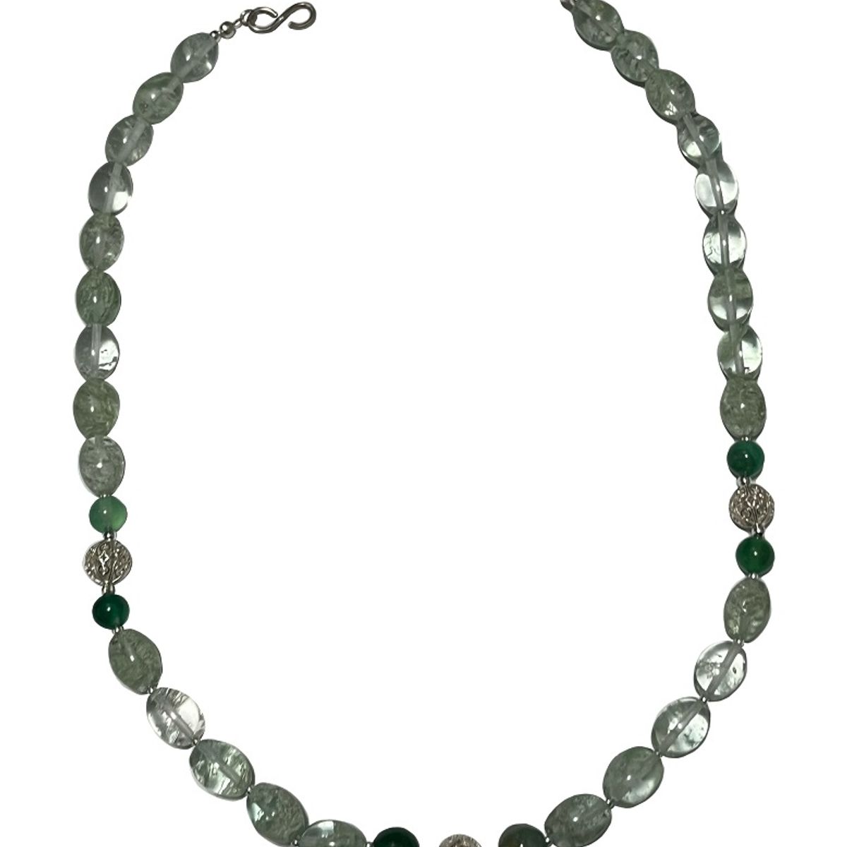 TAETHAI - Collar de piedras naturales y plata 925 (Cuarzo Fantasma)