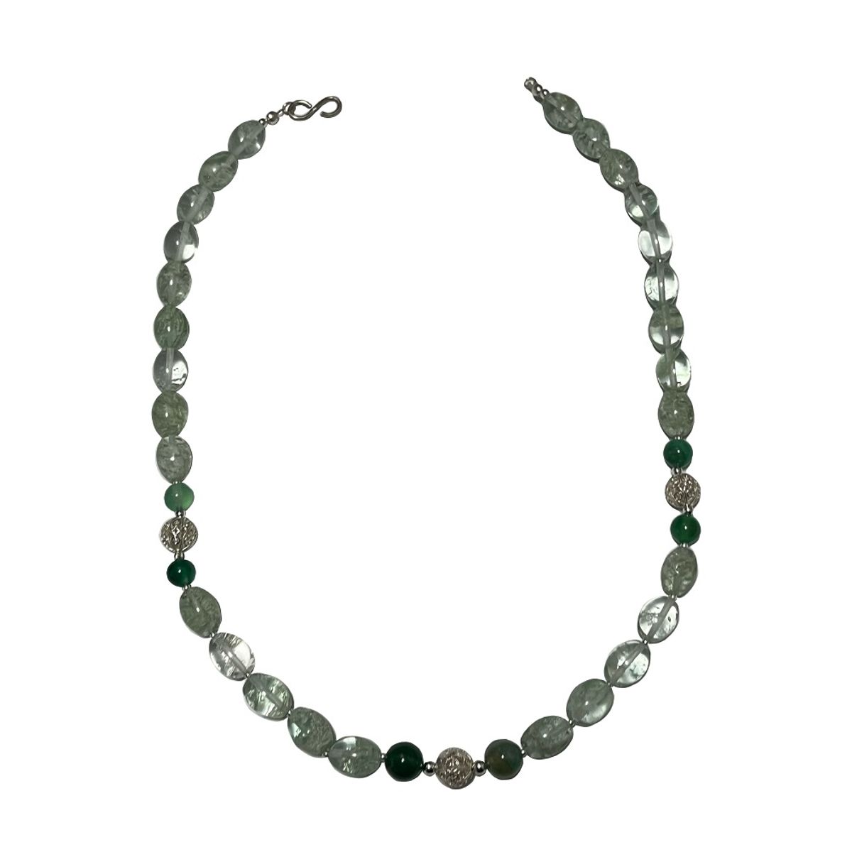 TAETHAI - Collar de piedras naturales y plata 925 (Cuarzo Fantasma)
