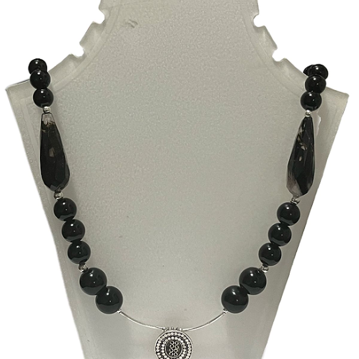TAETHAI - Collar de plata 925 con piedras Ónix negro