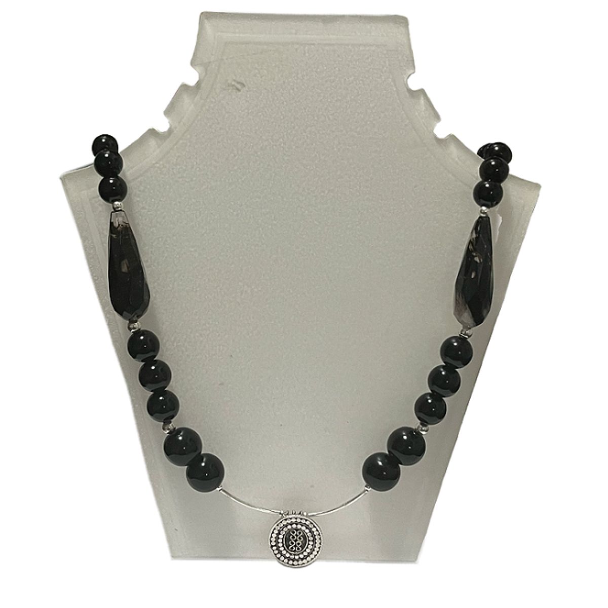 TAETHAI - Collar de plata 925 con piedras Ónix negro