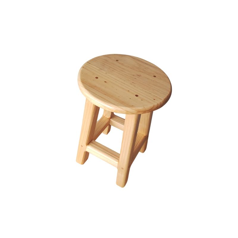 GENERICO - 2 unidades Taburete Piso Madera de 45 Cm Barniz Natural
