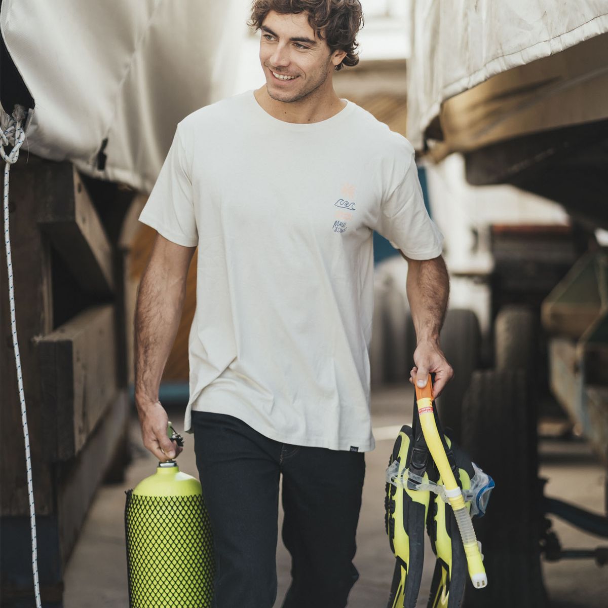 MAUI AND SONS - Polera MC Baniw Beige Hombre Maui And Sons - Beige