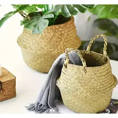 GENERICO - Set Canasto Para Plantas Con Asas Boho Artesanal